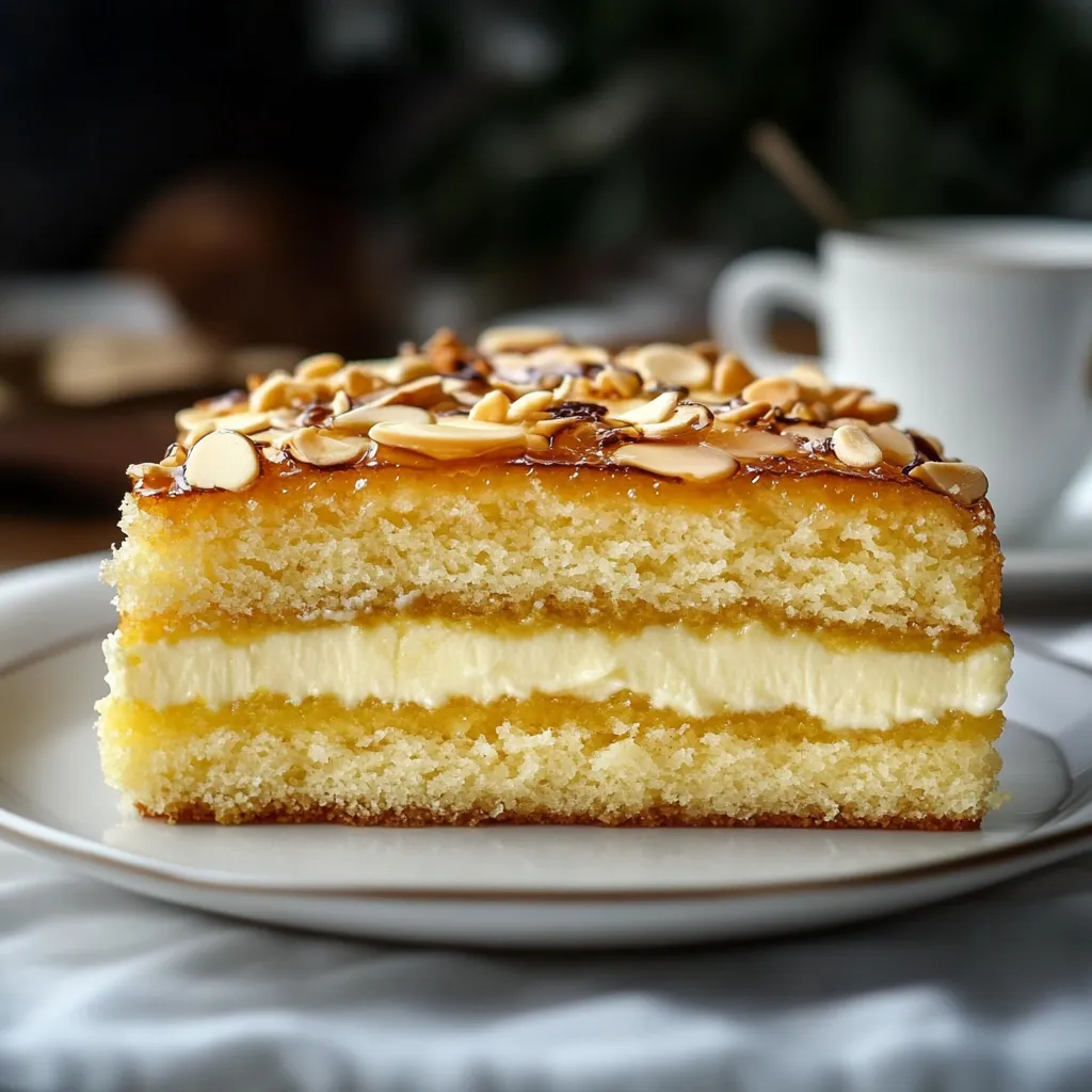 A slice of cake on a plate.