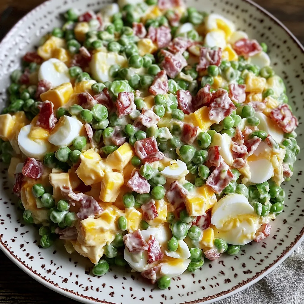 A plate of food with peas and eggs.