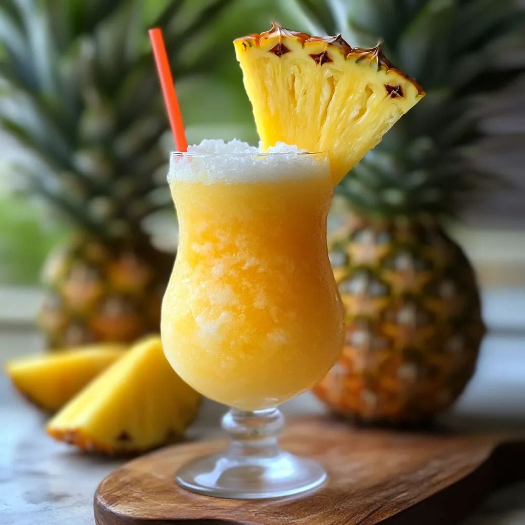 A glass of bahama mama with a pineapple wedge.
