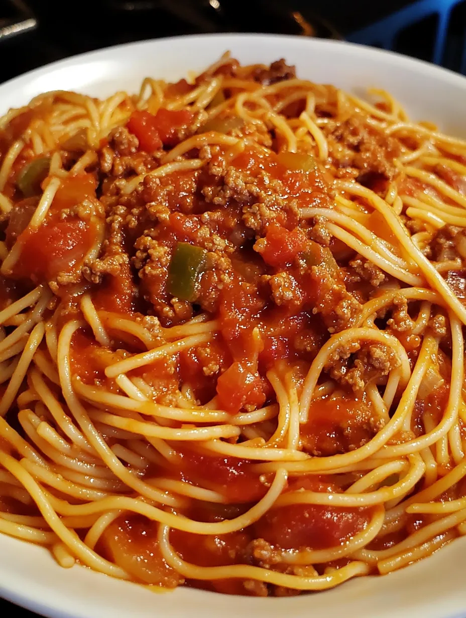 A bowl of spaghetti with meat sauce.
