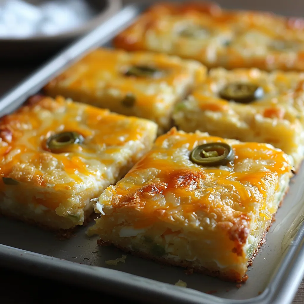 A pan of food with a slice missing.
