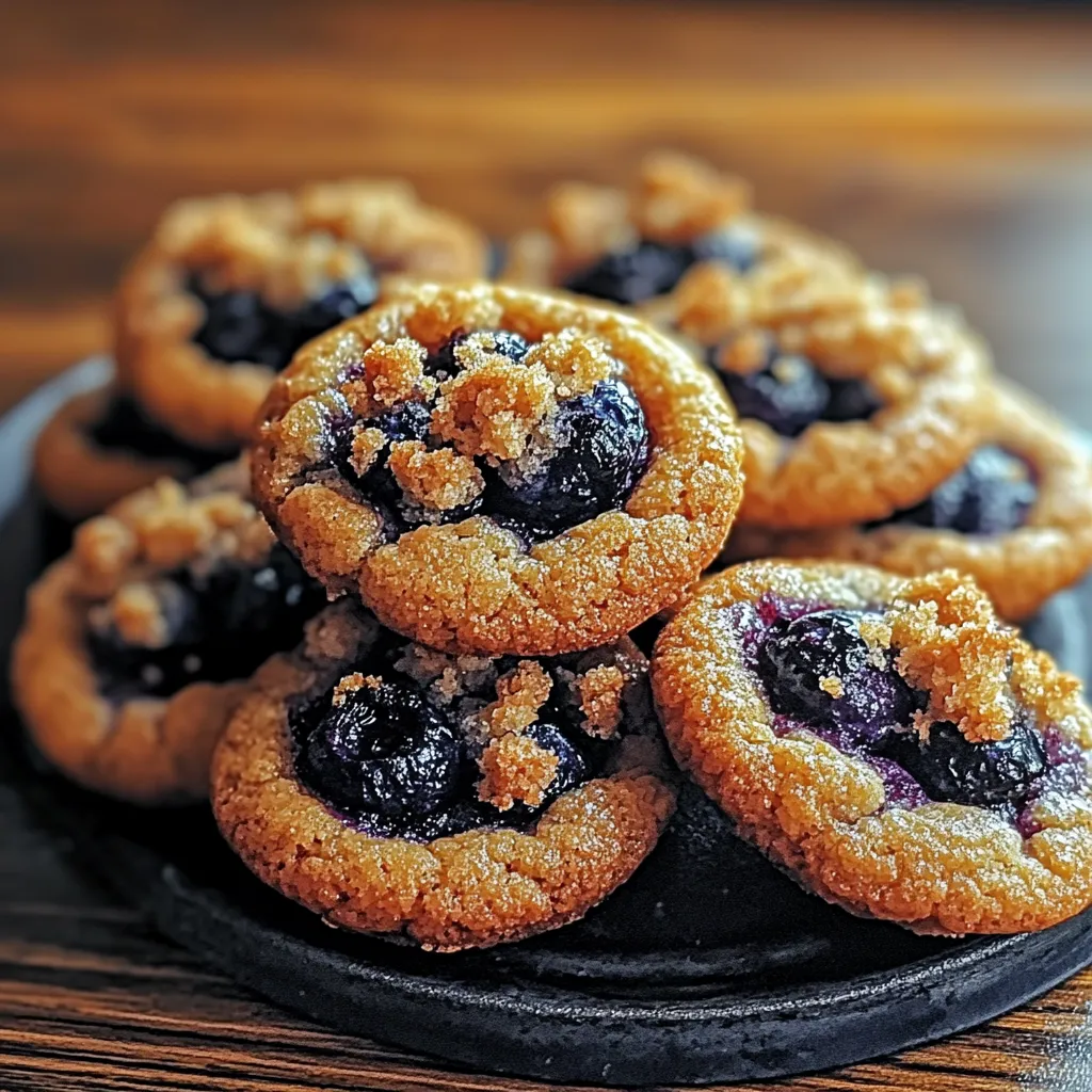 A plate of blueberry cookies.