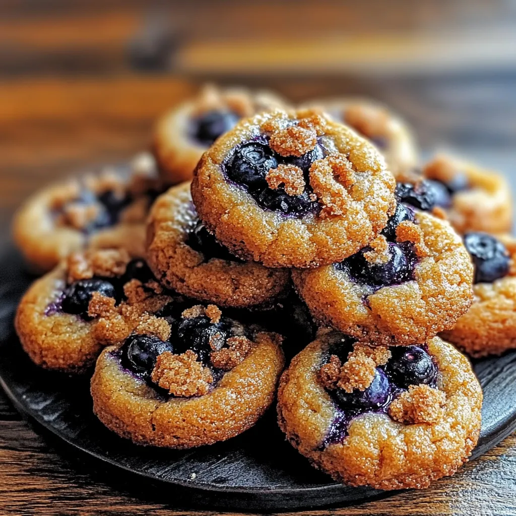 A stack of blueberry muffins on a plate.