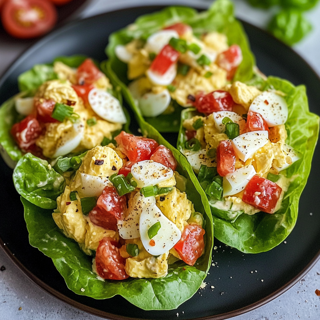 BLT Egg Salad Lettuce Wraps.