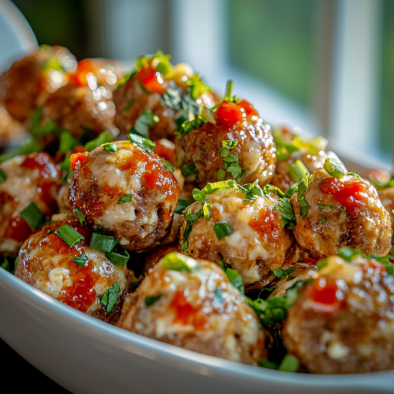 A bowl of Rotel Cream Cheese Sausage Balls.