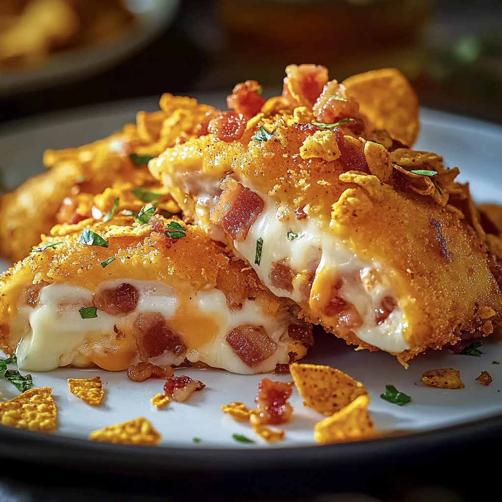 A plate of bacon and cheese covered chips.