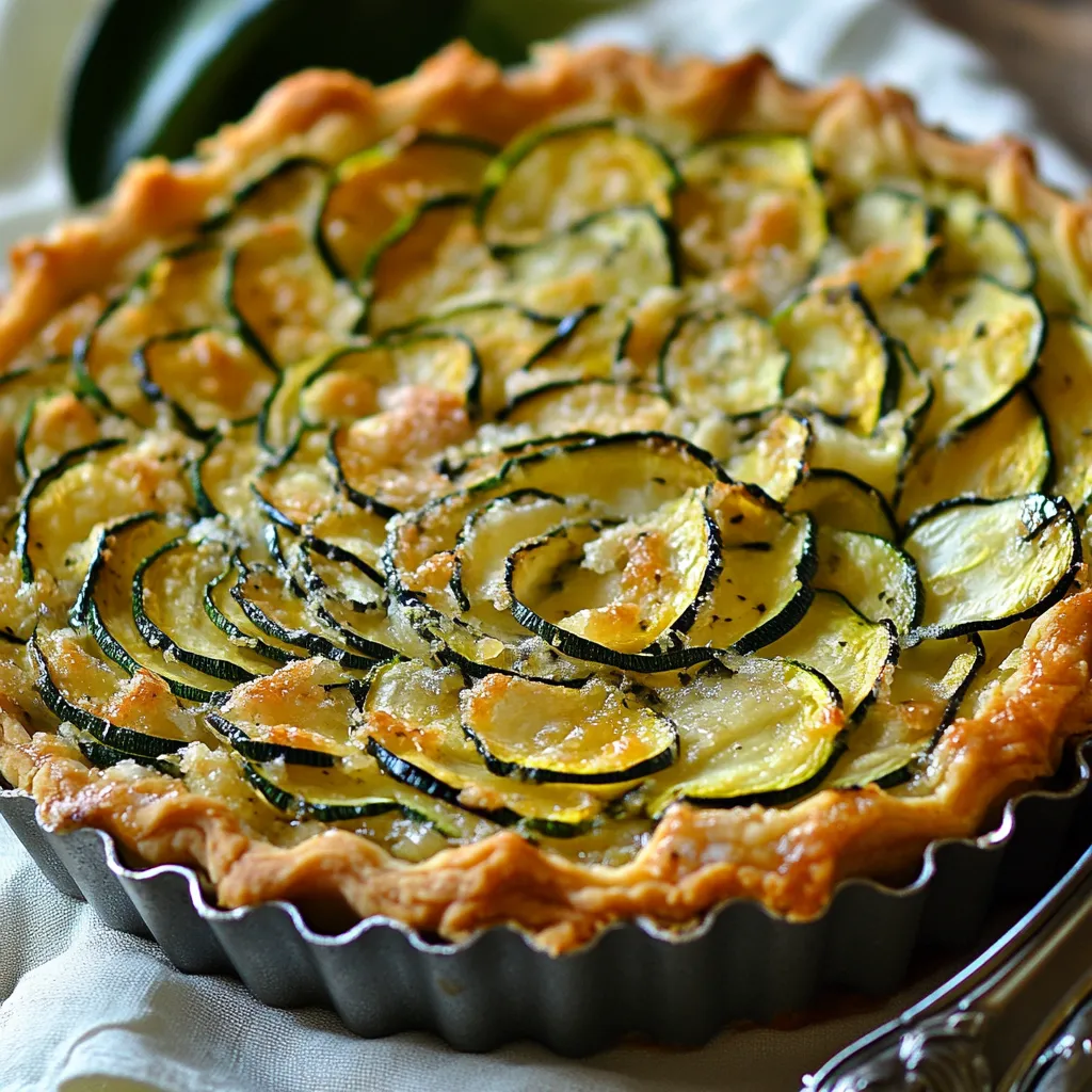 A zucchini pie in a tin.