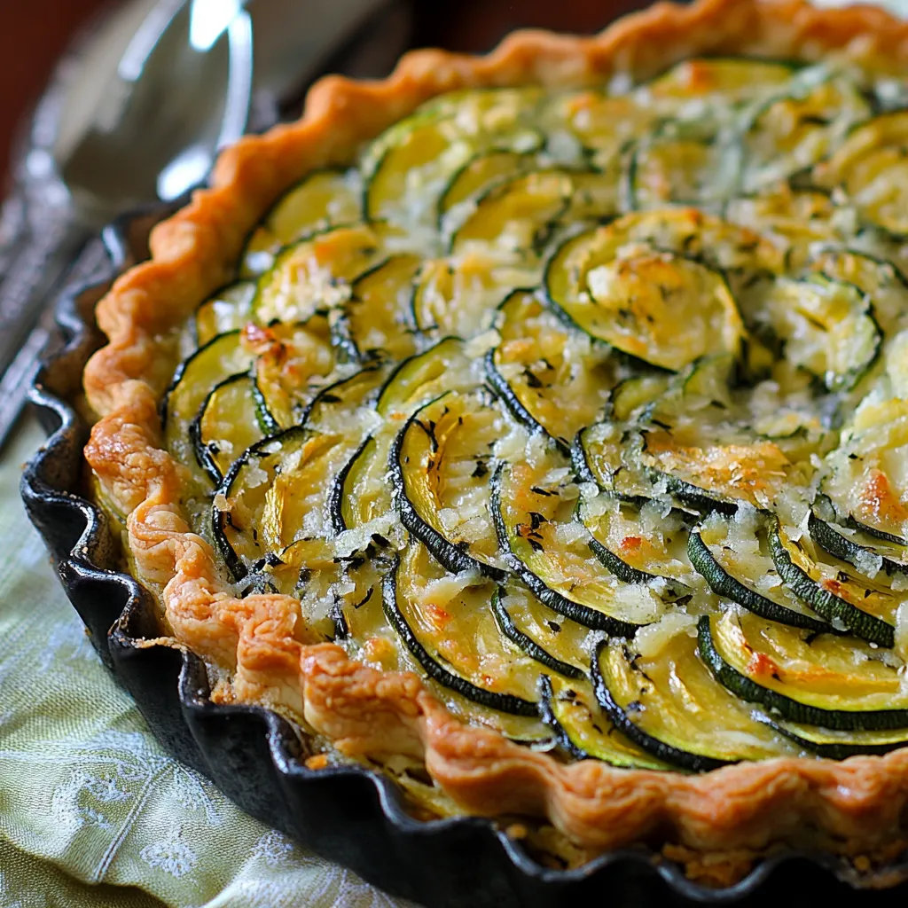 A zucchini pie with a fork on the side.