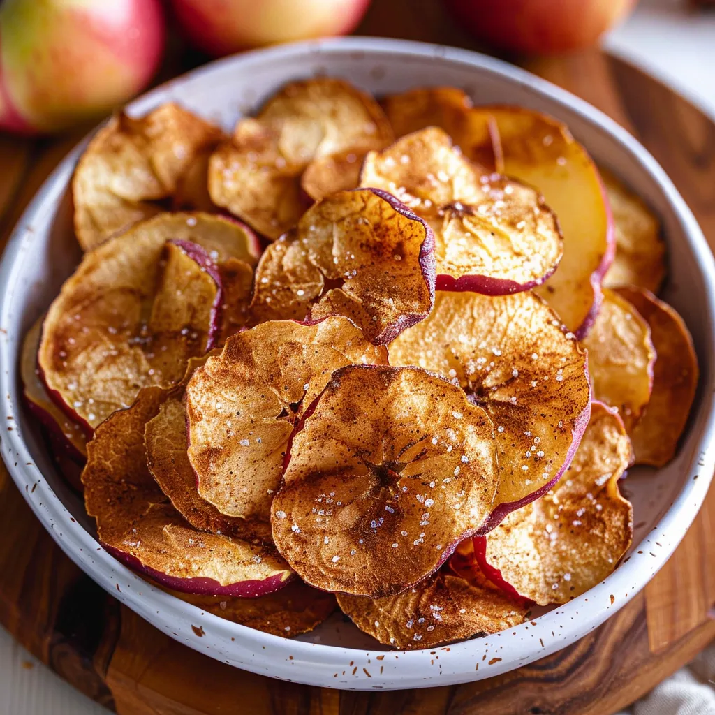A bowl of apple chips.