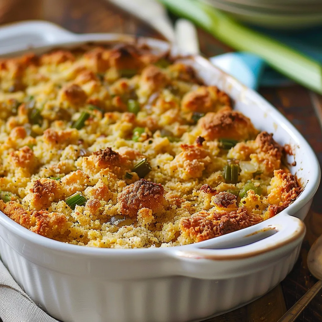 A white bowl filled with a casserole.