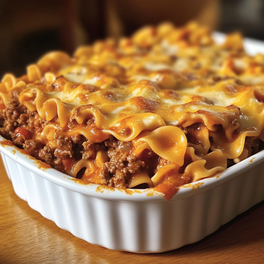 A white bowl filled with a casserole.