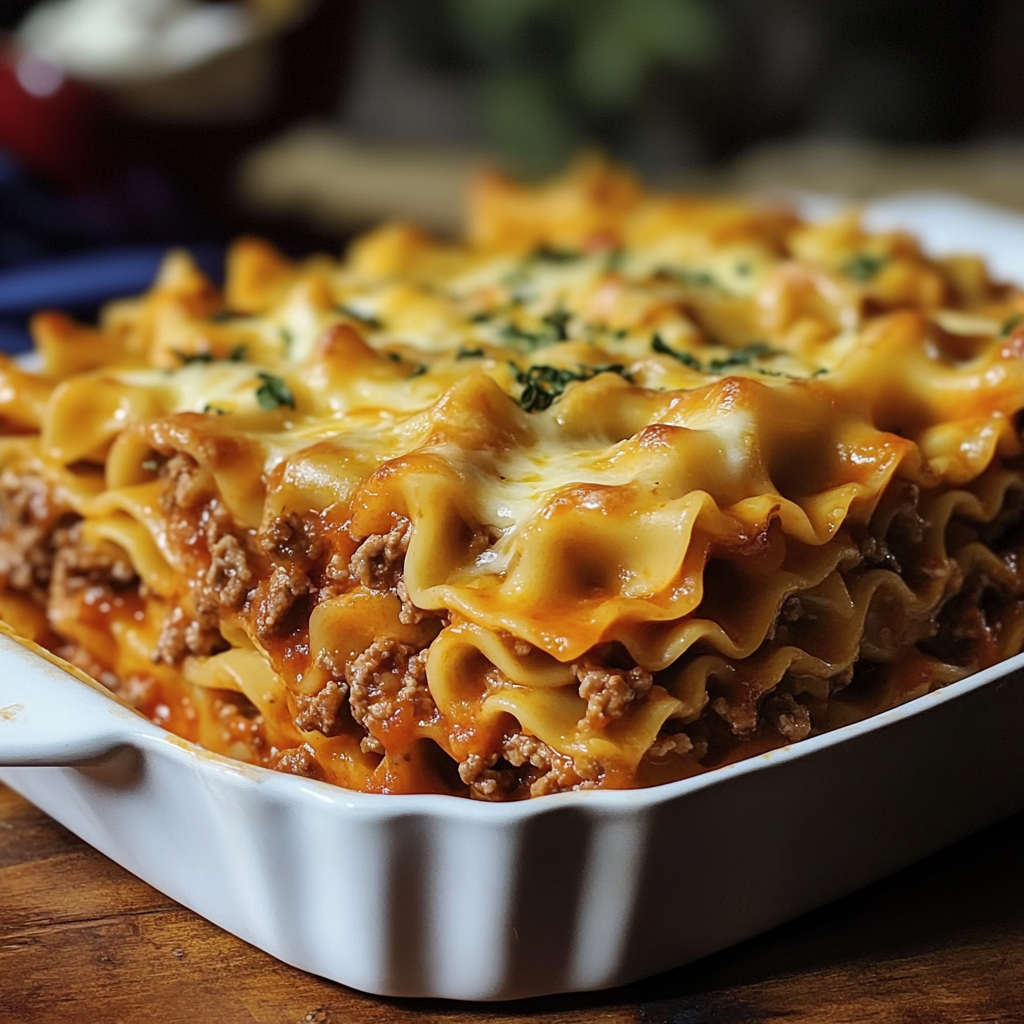 A white dish filled with a casserole.