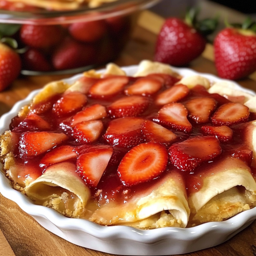 A slice of strawberry pie enchiladas.