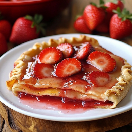 A slice of strawberry pie enchiladas.