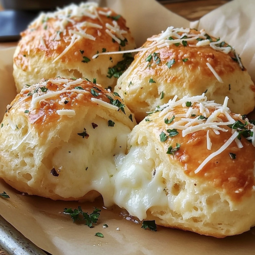 Gooey mozzarella biscuit bombs.