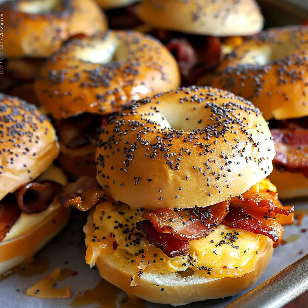 Bacon and egg bagels.