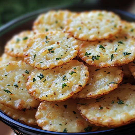 A bowl of garlic ritz snacks.