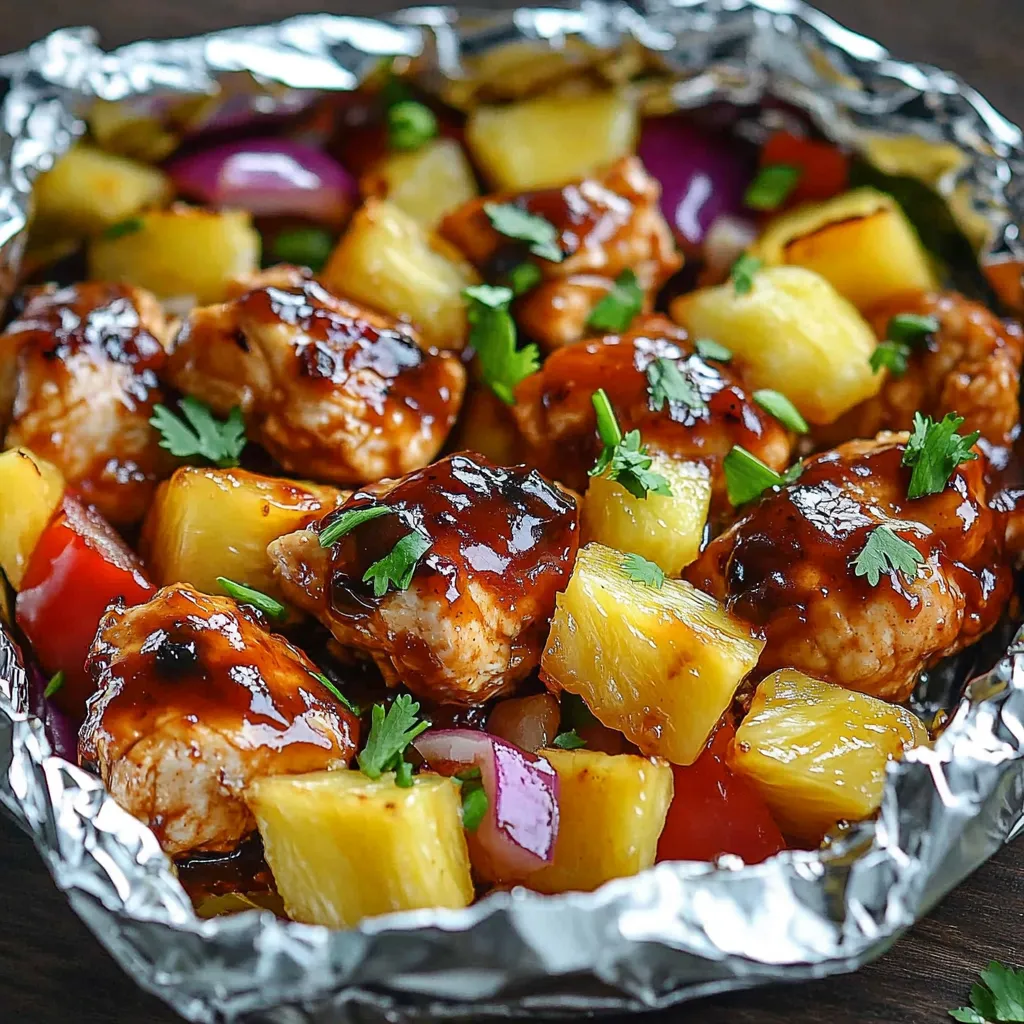 A bowl of Hawaiian BBQ chicken and pineapple.