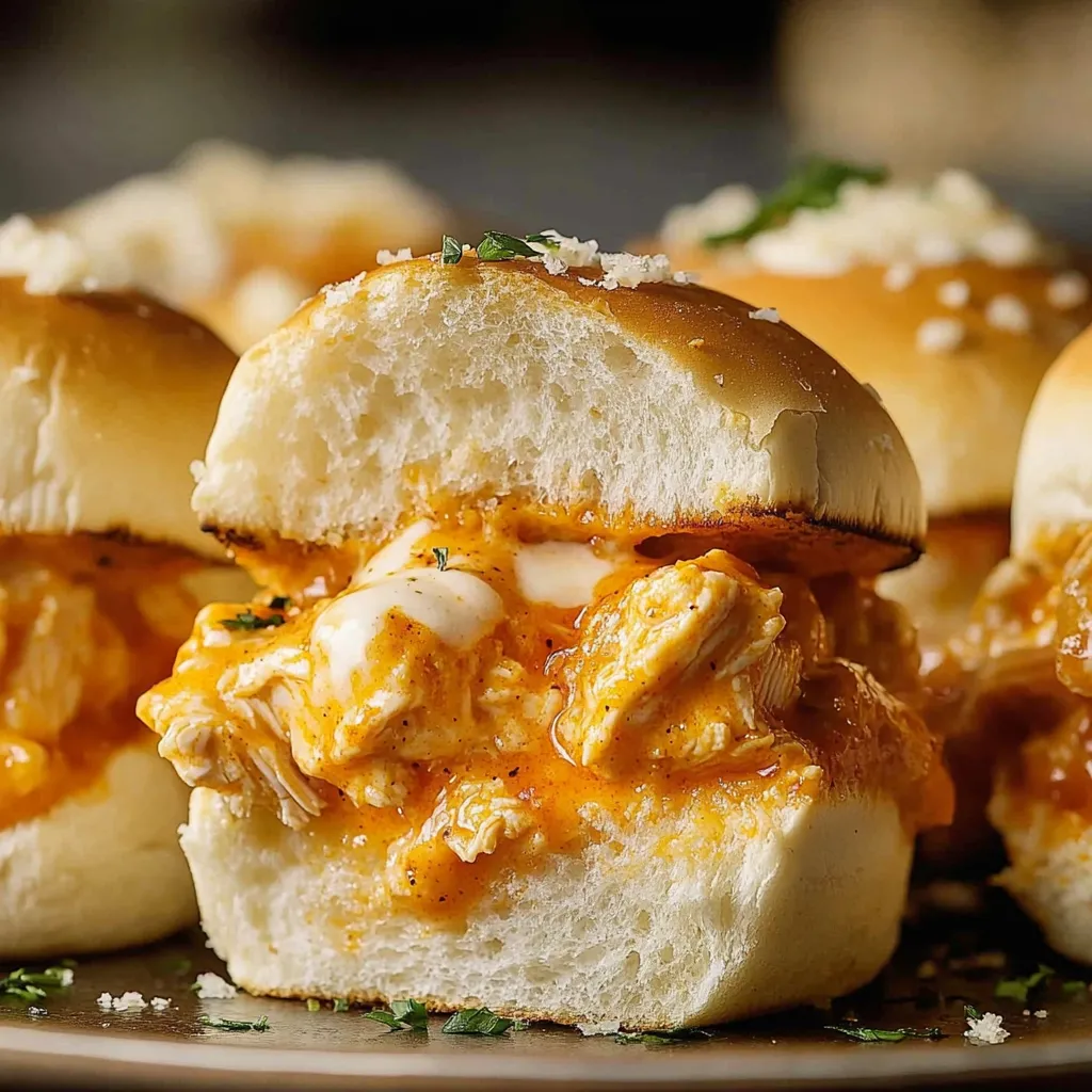 Cheesy Buffalo Chicken Sliders