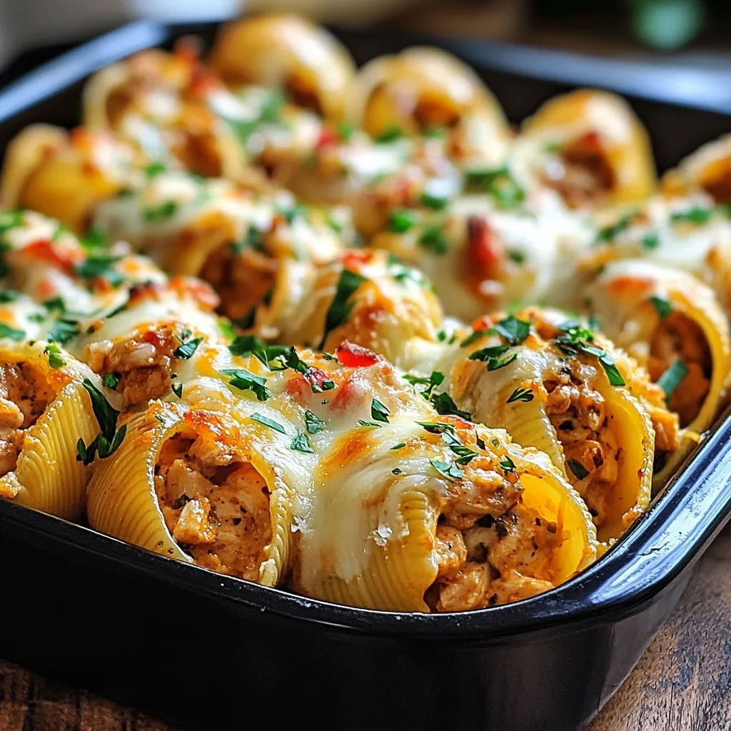 A pan of Cajun chicken stuffed shells.