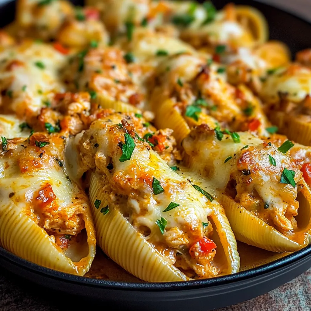 A plate of Cajun Chicken Stuffed Shells.