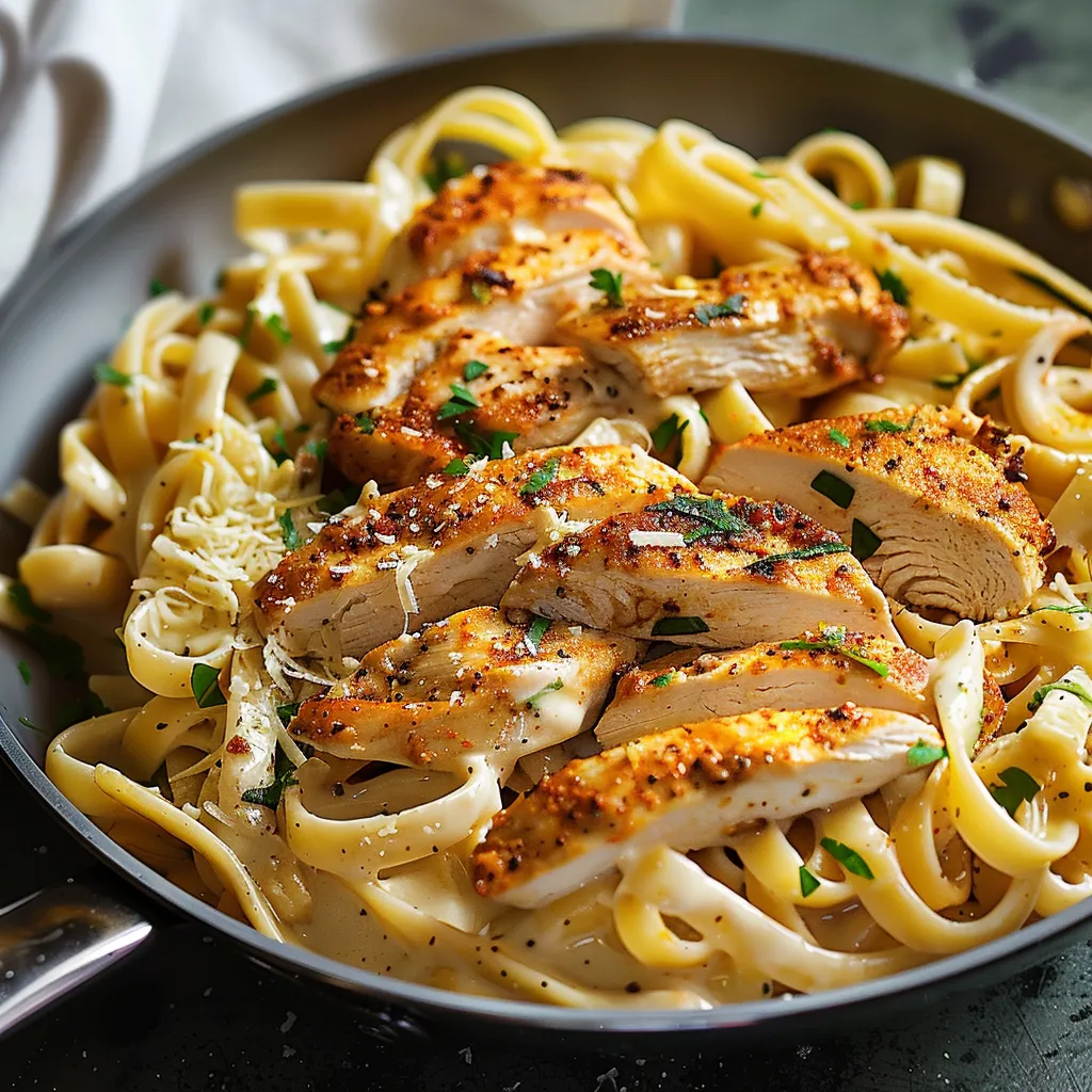 A plate of chicken and noodles.