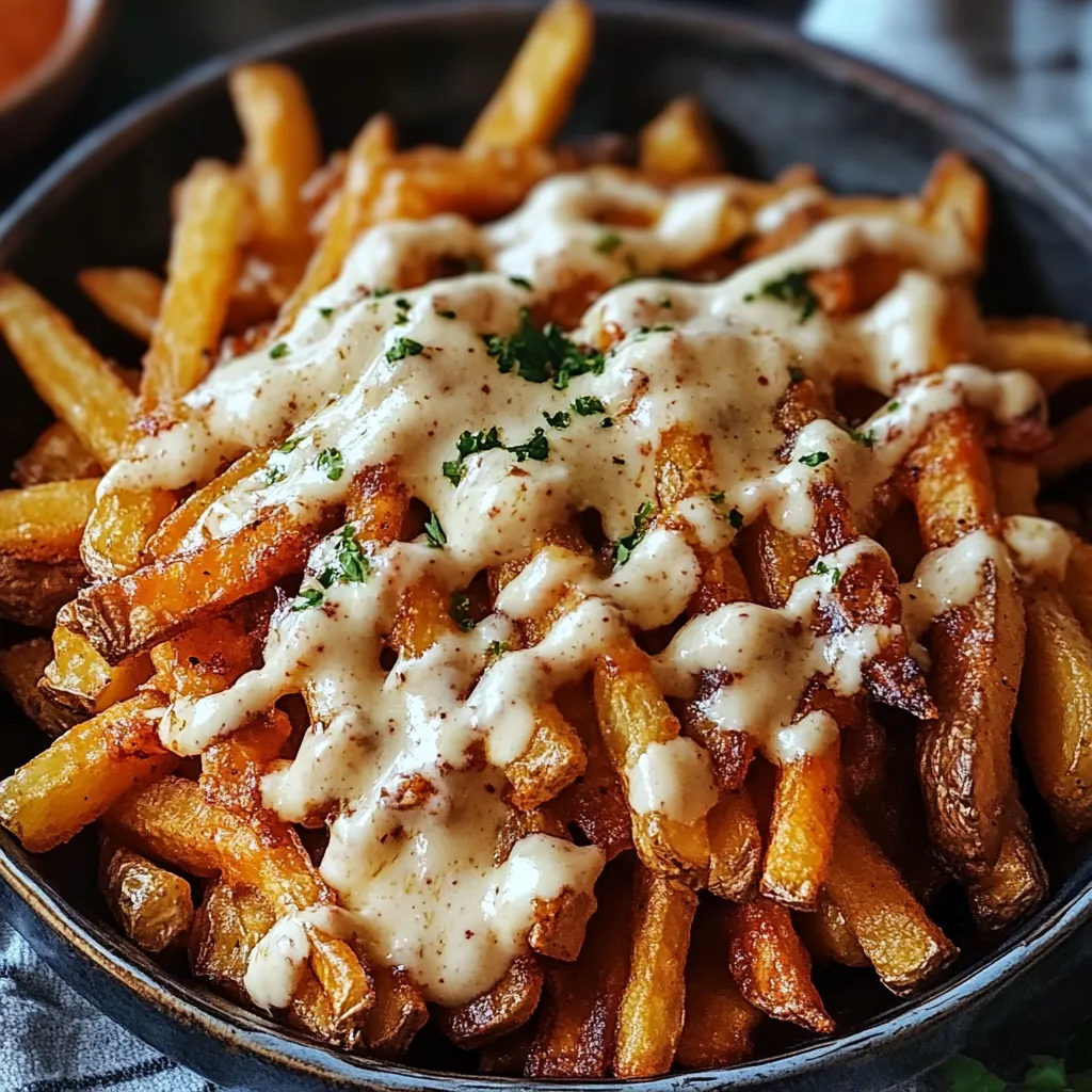 Crispy loaded Voodoo-style fries topped with cheese and green onions.
