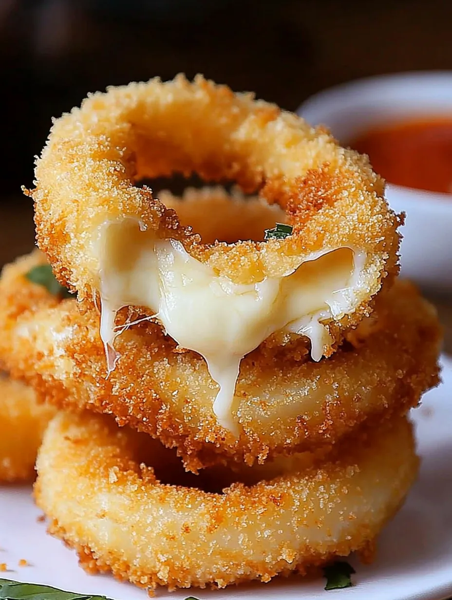 Mozzarella stick onion rings.