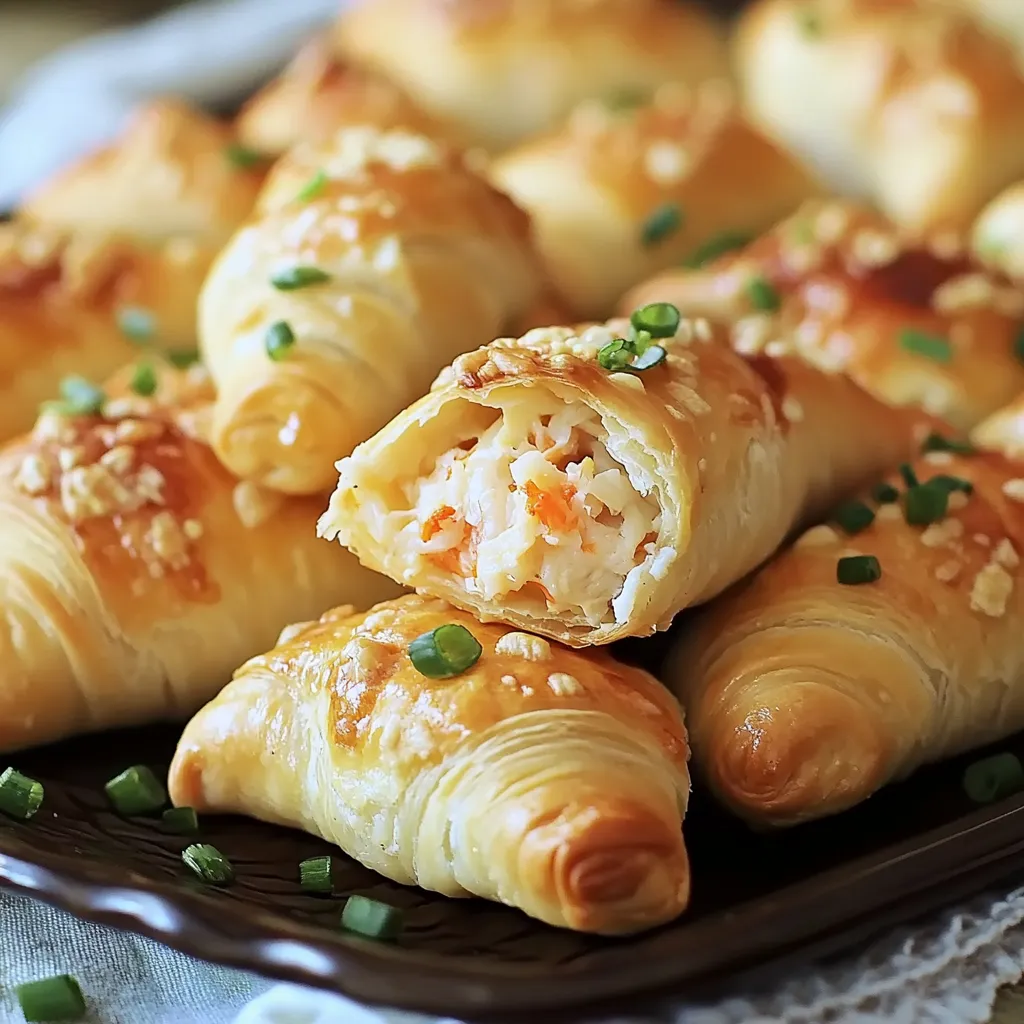 A plate of crab crescent bites.
