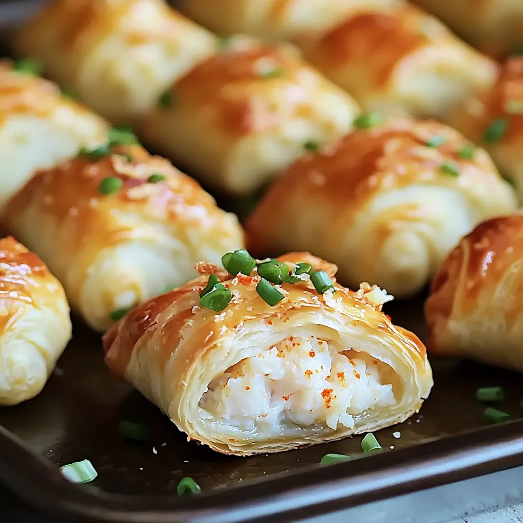 A tray of crab crescent bites.