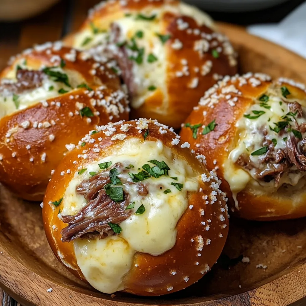 A plate piled with cheesy meat-filled bread balls.