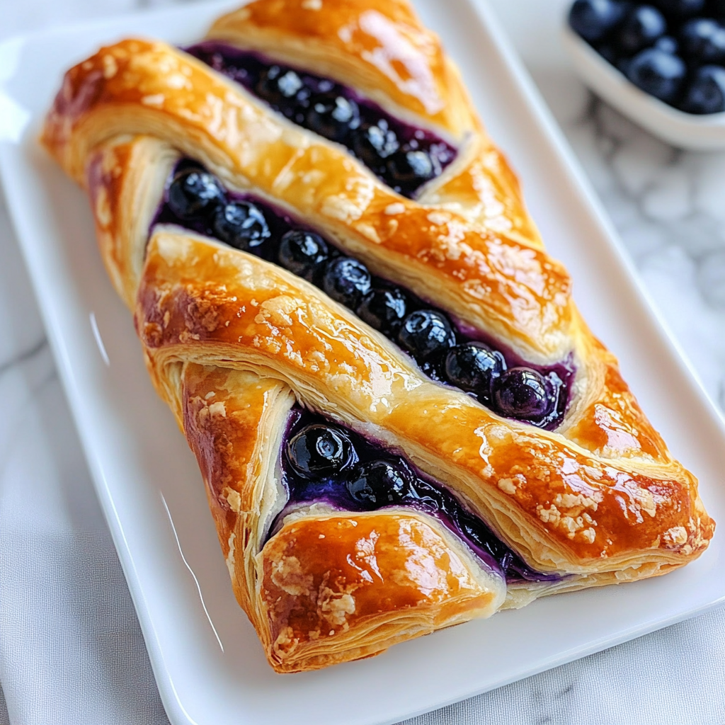 A pastry with blueberries on top.