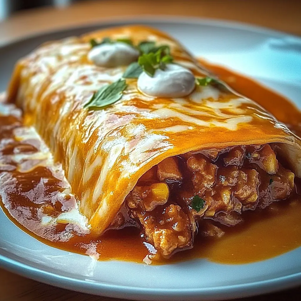A burrito sitting on a plate packed with toppings.