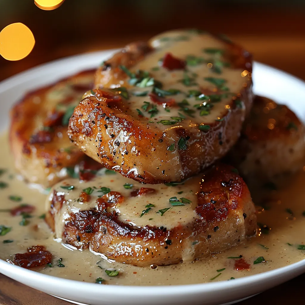 A plate of meat covered in gravy.