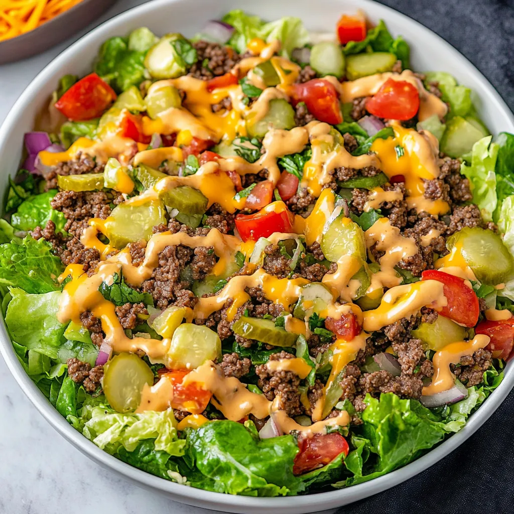 A bowl of Big Mac Salad.