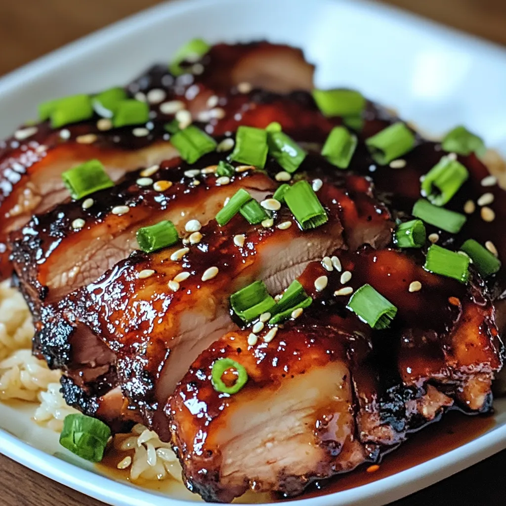 A plate of char siu chicken with rice.