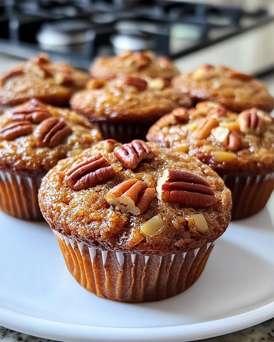 A plate of pecan pie muffins.