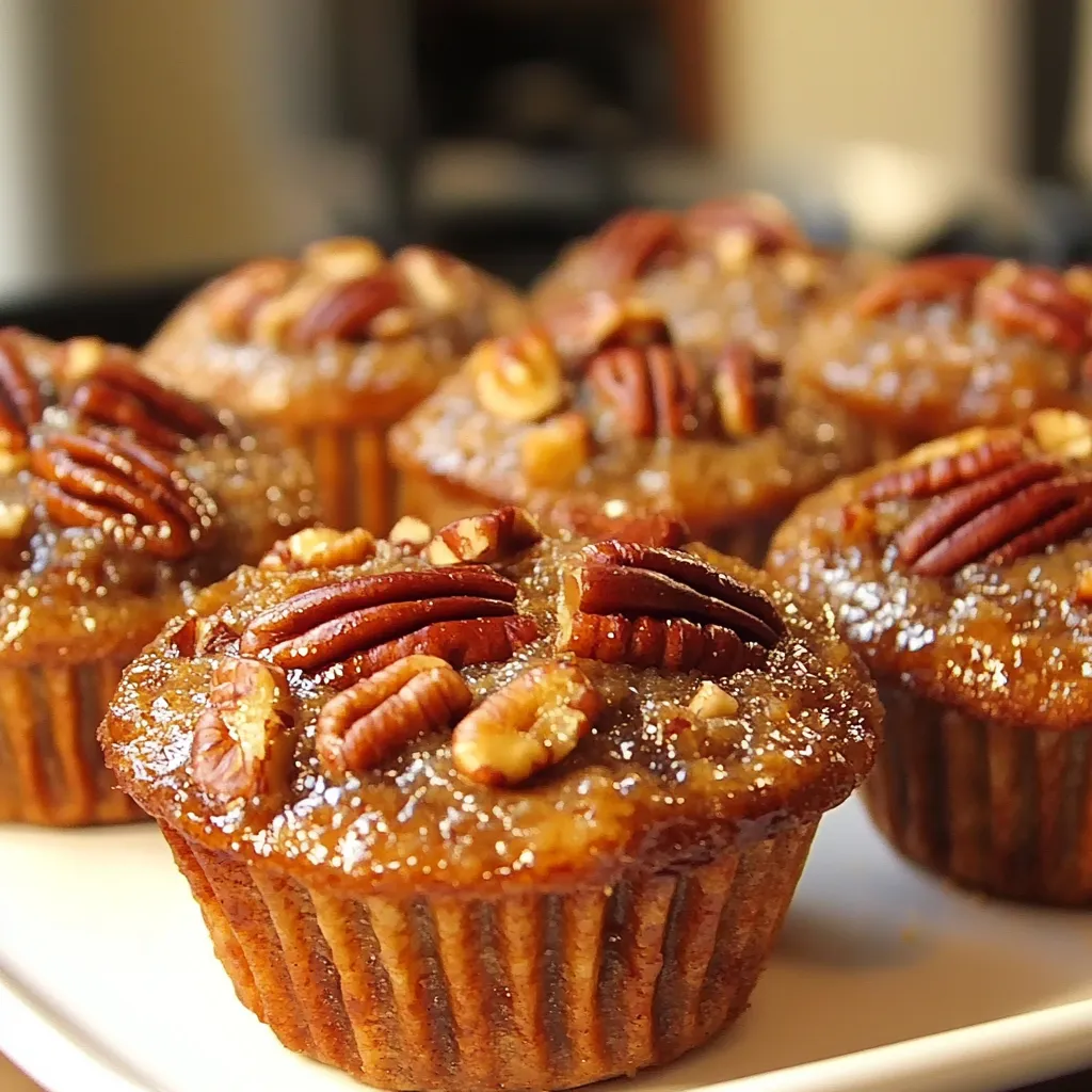 A plate of pecan pie muffins.