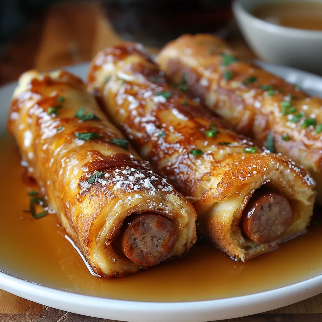A plate of food with a sauce on it.