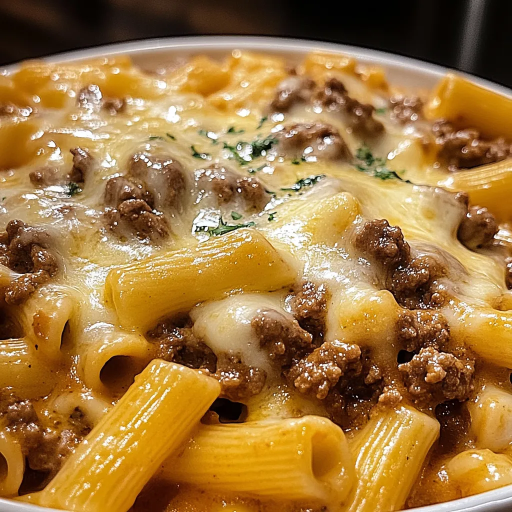A bowl full of cheesy macaroni.