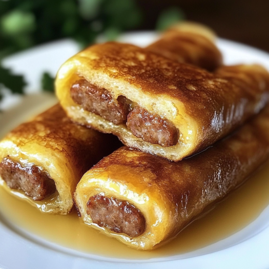 Sausage French toast roll ups.