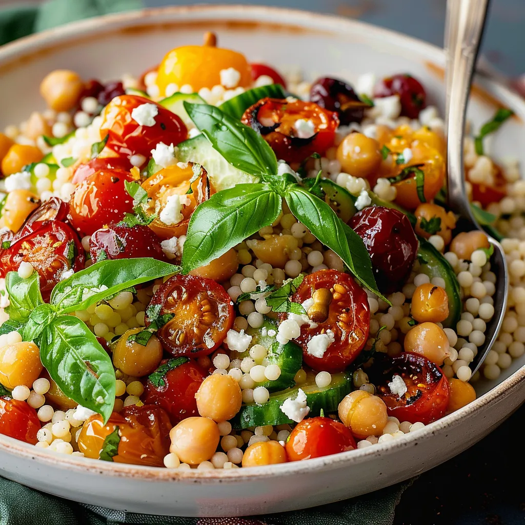 A bowl of food with tomatoes, cucumbers, and feta cheese.