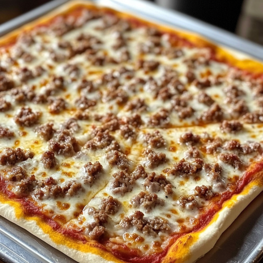 A pizza with cheese and sausage on it.