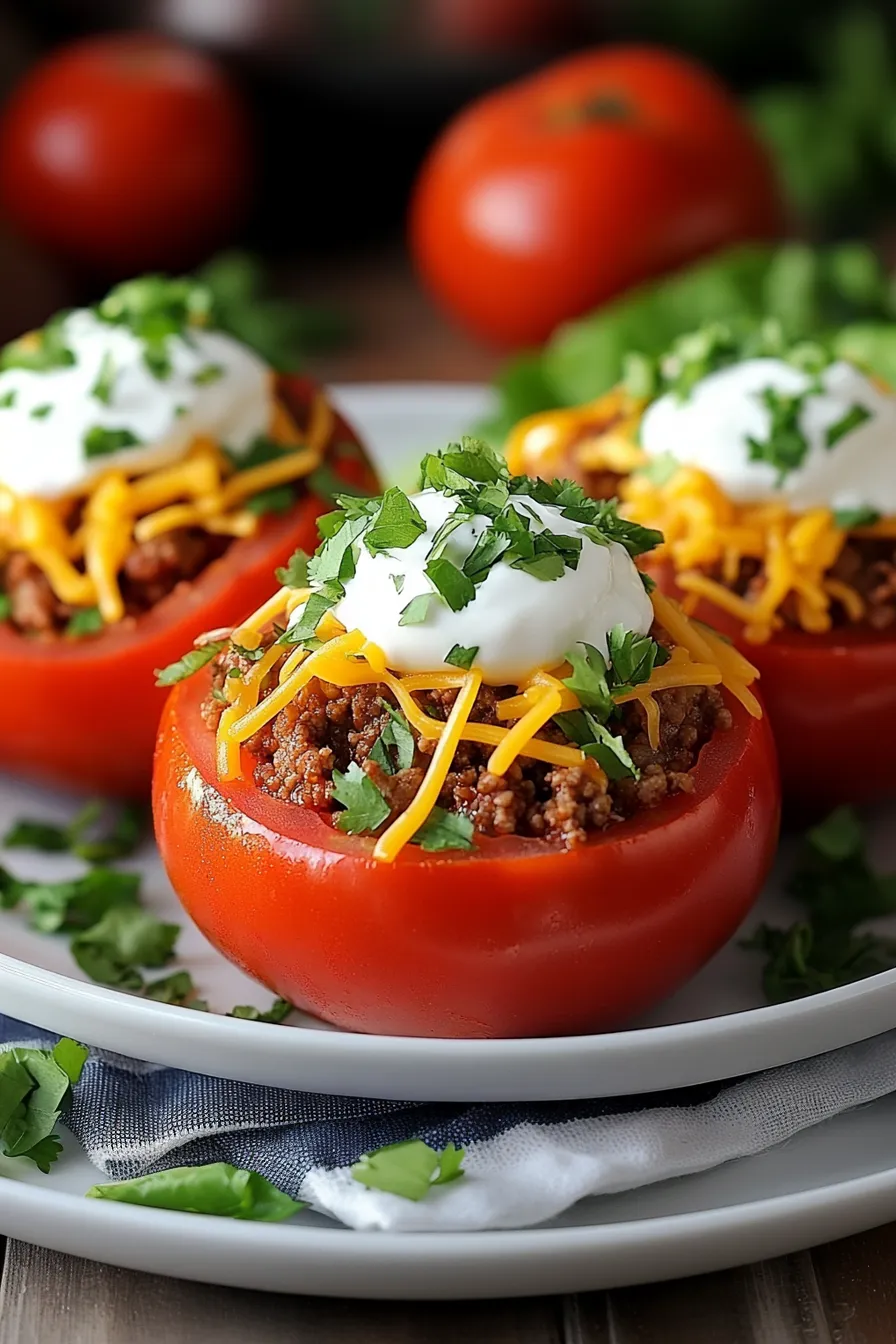 Healthy Taco Stuffed Tomatoes