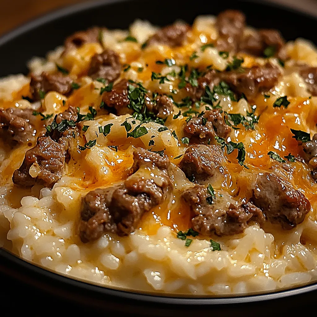 A bowl of food with meat and cheese.