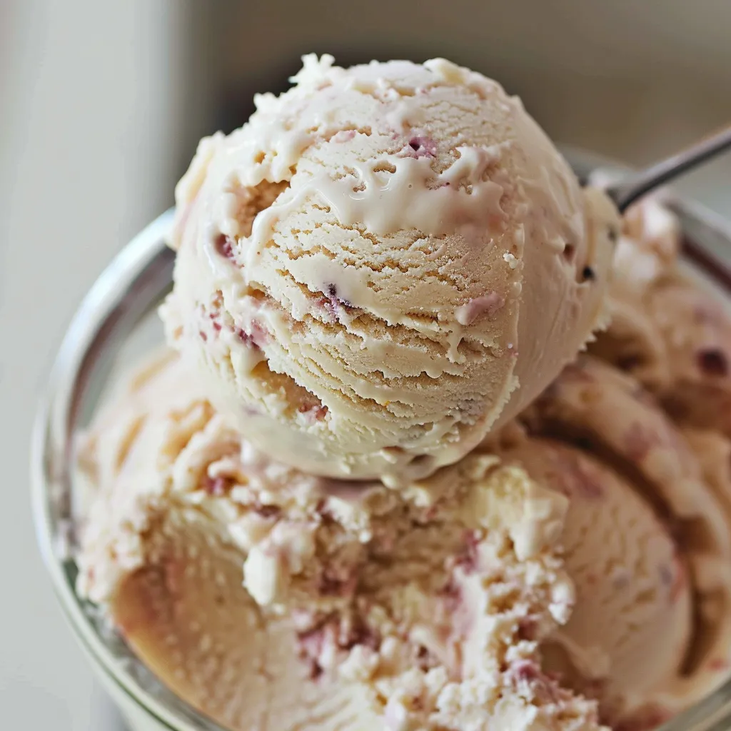 A scoop of ice cream in a glass.