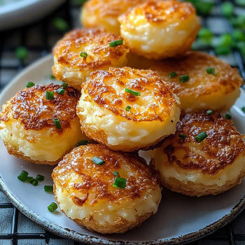 A plate of mashed potato cheese puffs.