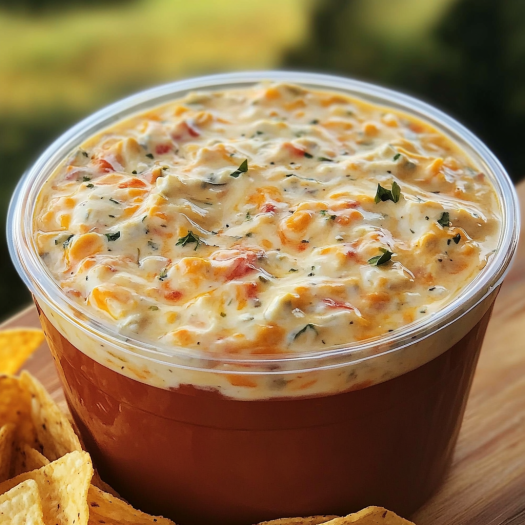 A bowl of boat dip with chips.