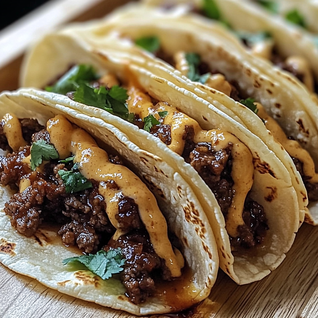 A delicious meal of beef and cheese tacos with a side of salsa.