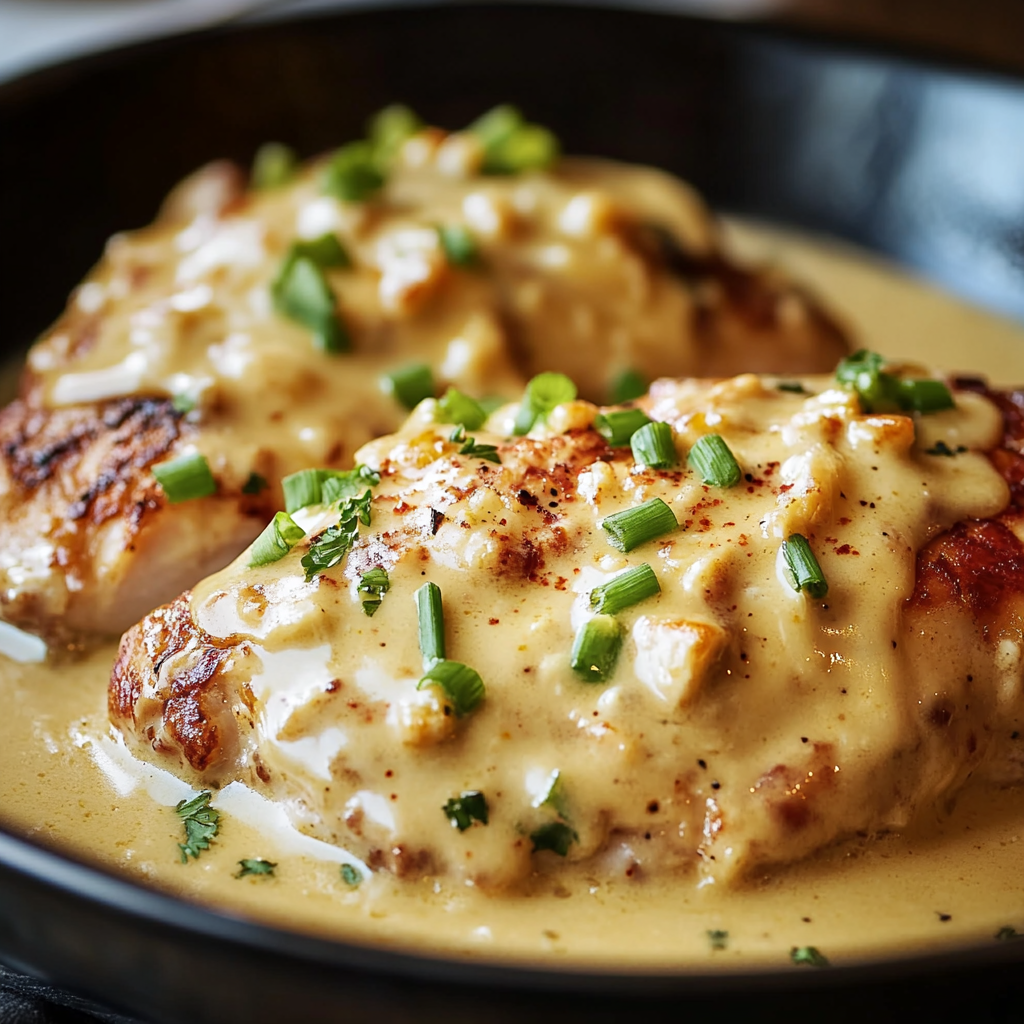 A delicious smothered chicken dish with jack cheese, served in a bowl.